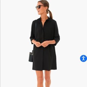 Black Stretch Crepe Royal Shirt Dress by Tuckernuck - NEW WITH TAGS